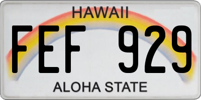 HI license plate FEF929