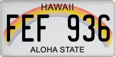 HI license plate FEF936
