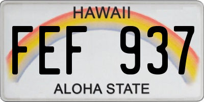 HI license plate FEF937