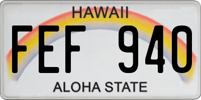 HI license plate FEF940