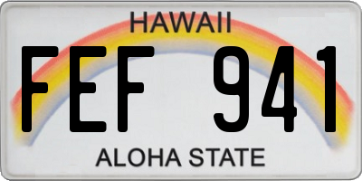 HI license plate FEF941