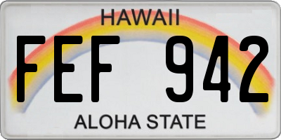 HI license plate FEF942
