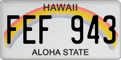 HI license plate FEF943