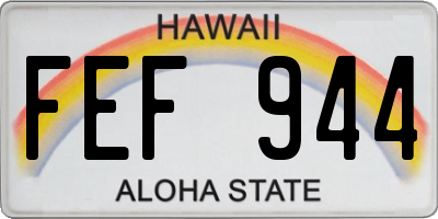 HI license plate FEF944