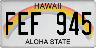 HI license plate FEF945