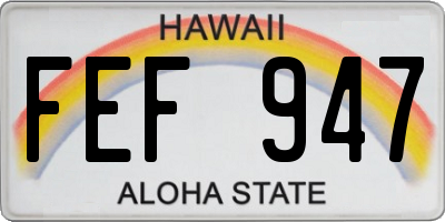 HI license plate FEF947