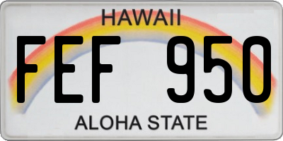 HI license plate FEF950