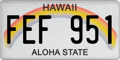 HI license plate FEF951
