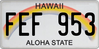HI license plate FEF953