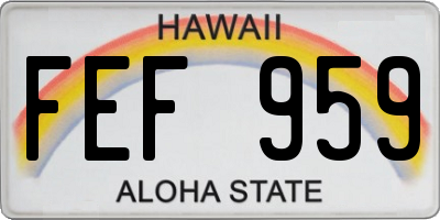 HI license plate FEF959