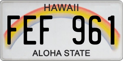 HI license plate FEF961
