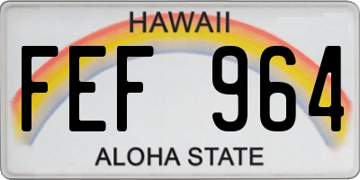 HI license plate FEF964