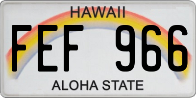 HI license plate FEF966