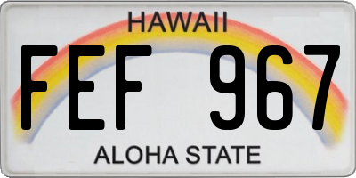 HI license plate FEF967