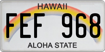 HI license plate FEF968