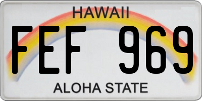 HI license plate FEF969