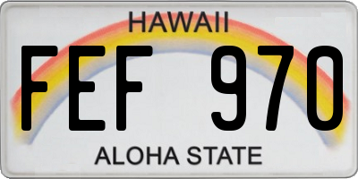 HI license plate FEF970