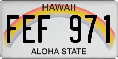 HI license plate FEF971