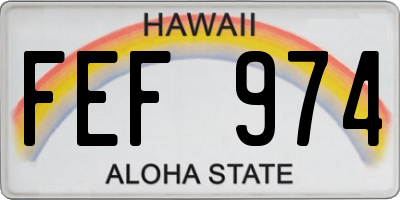 HI license plate FEF974