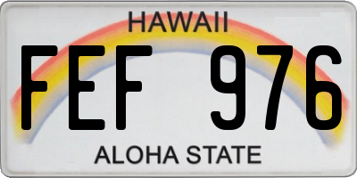 HI license plate FEF976
