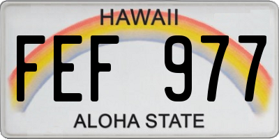 HI license plate FEF977