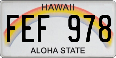 HI license plate FEF978