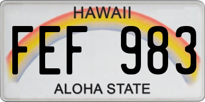 HI license plate FEF983