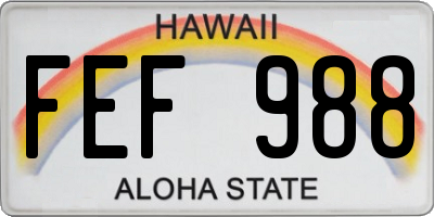 HI license plate FEF988