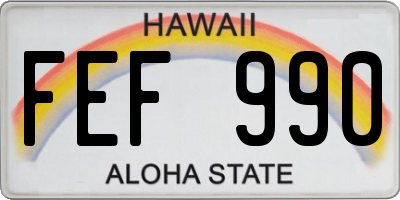 HI license plate FEF990