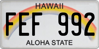 HI license plate FEF992