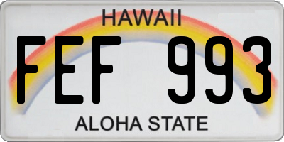 HI license plate FEF993