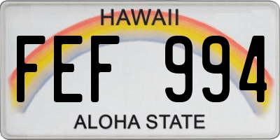 HI license plate FEF994