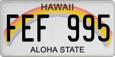 HI license plate FEF995
