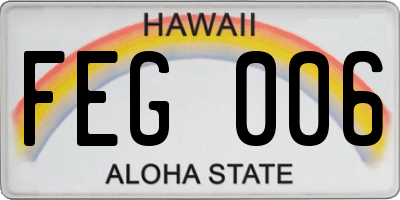 HI license plate FEG006