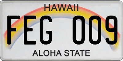 HI license plate FEG009