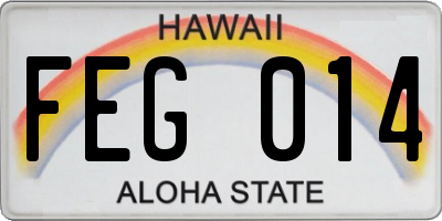 HI license plate FEG014