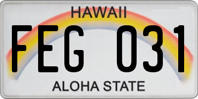 HI license plate FEG031