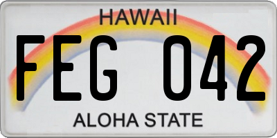 HI license plate FEG042
