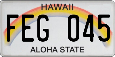 HI license plate FEG045