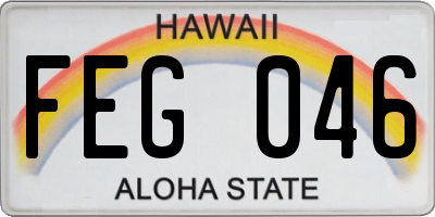 HI license plate FEG046