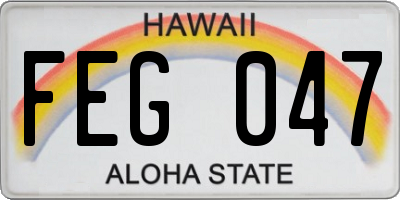 HI license plate FEG047