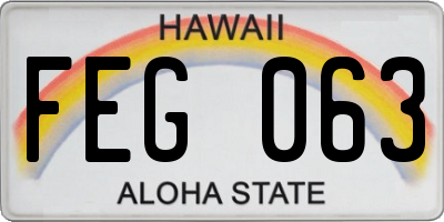 HI license plate FEG063