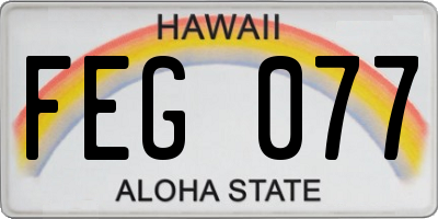 HI license plate FEG077