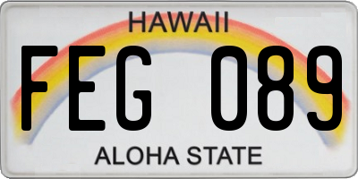HI license plate FEG089