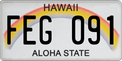 HI license plate FEG091