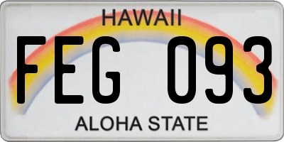 HI license plate FEG093