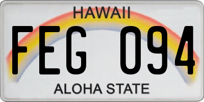 HI license plate FEG094