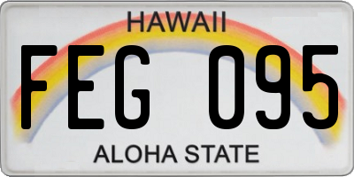 HI license plate FEG095