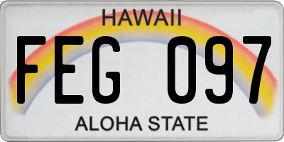 HI license plate FEG097