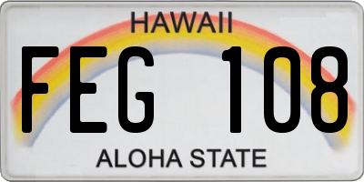 HI license plate FEG108